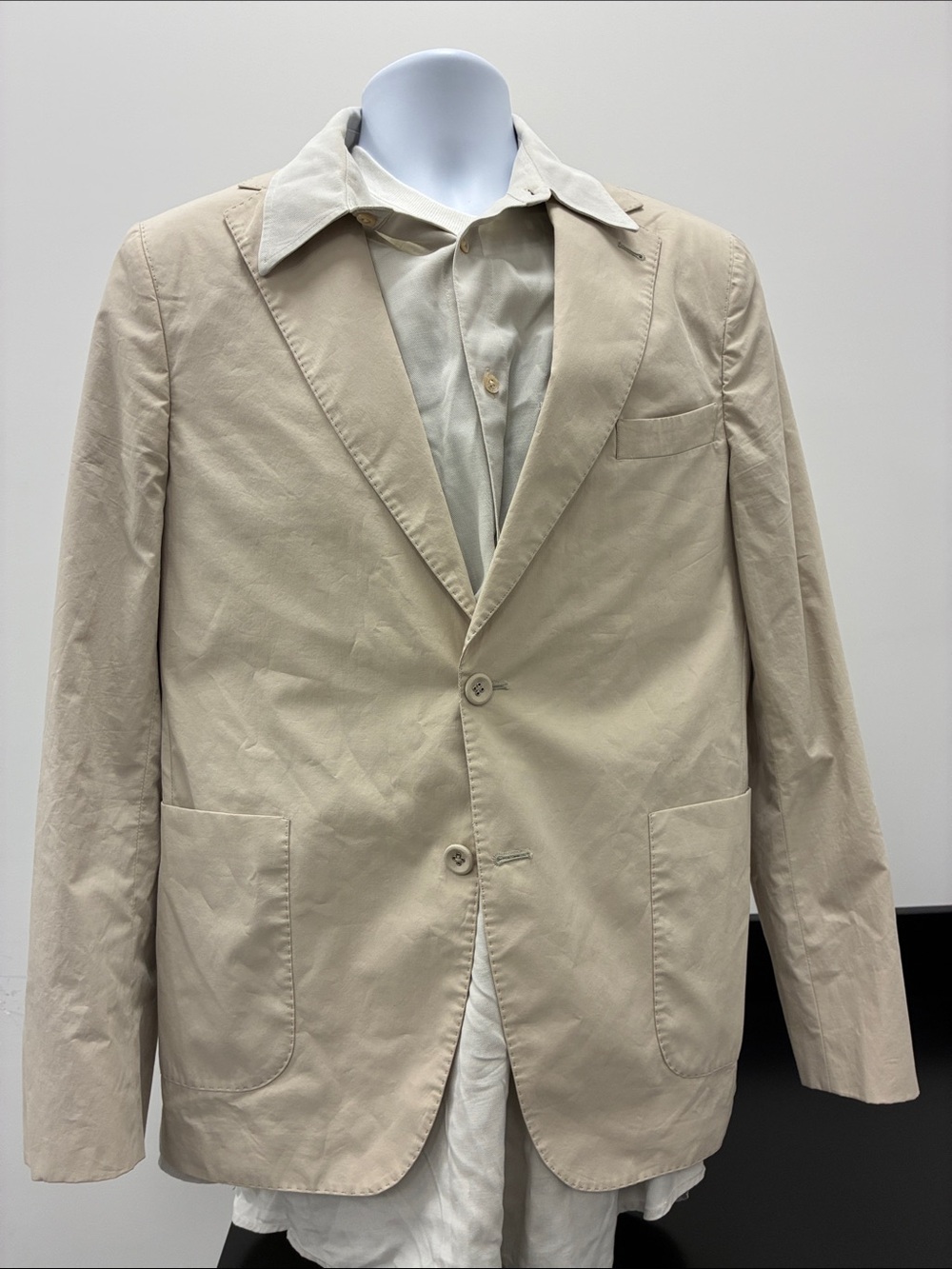 Officine Generale Beige Lightweight Cotton Blazer